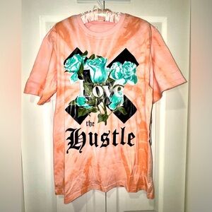 Sole GOAT tie dye shirt Love The Hustle embroidered tee shirt. Size Large NWT